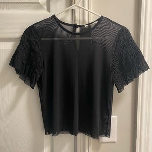 Black mesh top